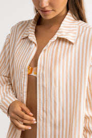 Elmer Stripe Oversized Shirt - Nude