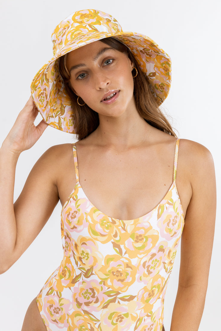 Mimosa Floral Bucket Hat - Ivory