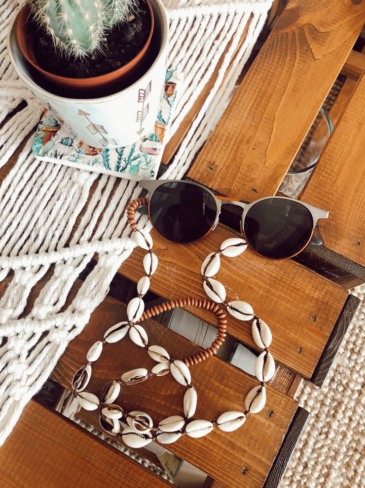 Cowrie Sunglasses Strap - Brown