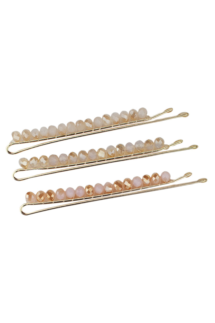 Beaded Bobby Pins - Blush/Mauve