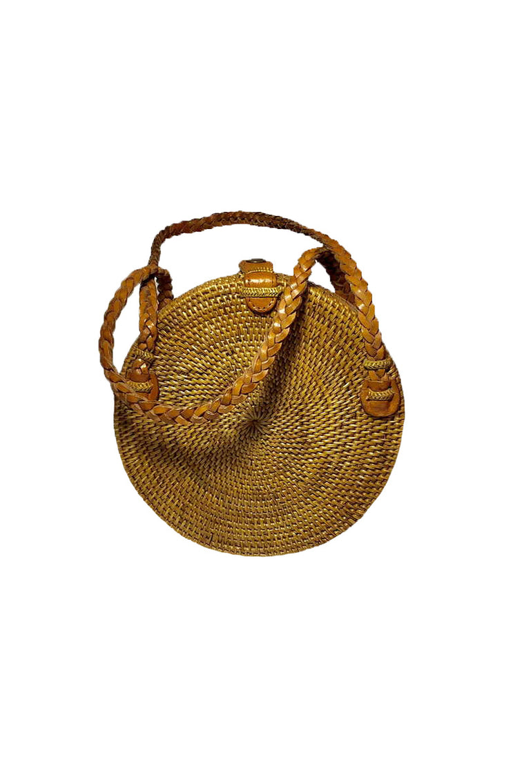 Rattan Bag with Braided Strap