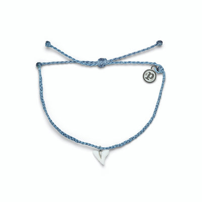 Shark Tooth Silver Bracelet - Blue Steel