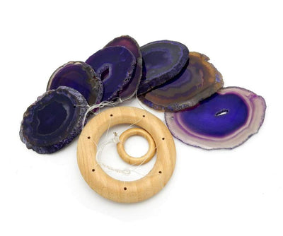 Agate Slice Windchime - Purple