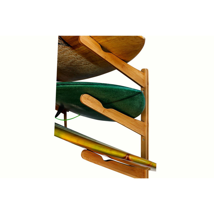 Triple Surfboard Wall Rack - Bamboo