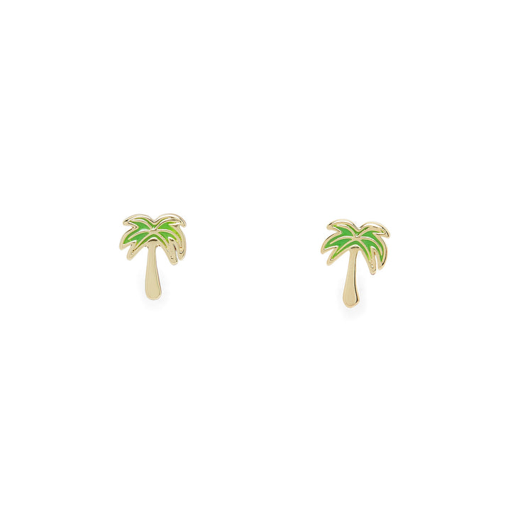 Paradise Palm Stud Earrings - Gold